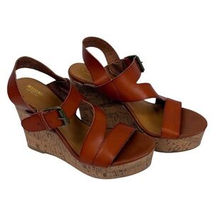 Mossimo Women’s Chic Tan Cork Wedge Heel Sandals Size-6.5 EUC